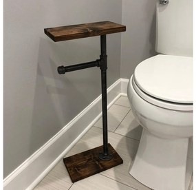 WC -papír tartó telefon tárolóval Nenanu 9 (dió + fekete). Akció -23%. 1094488
