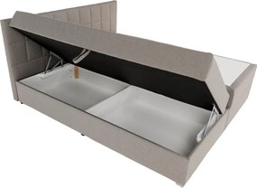 Boxspring típusú ágy 180x200, szürkésbarna taupe, FERATA TV KOMFORT