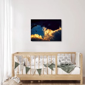 Ejtőernyős a felhőkben képe (üvegen) (70x50 cm)