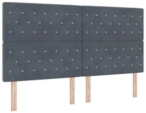 Fejtámla Kristály Gombtükkös Sötétszürke 180 cm Plüss