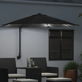Fali rögzítésű kertiparaván LED-del Fekete 248 cm