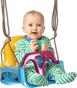 Outsunny 3-in-1 Baby Swing Kültéri, Gyerek Hinta Állítható Kötéllel, 120-180 cm Magasságban Állítható, Hintaszék 9 Hónapos Kortól, Beltéri Hinta | Aos
