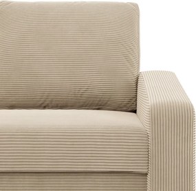 Zeus fotel, döntött kartámasz, kordbársony, hab töltet, bézs