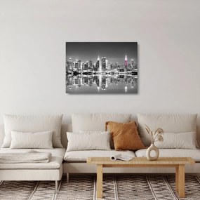 Üveg kép - New York és a lila felhőkarcoló (70x50 cm)