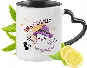 Fekete bögre szív alakú füllel Évának Tökéletes Ajándék