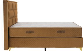 Boxspring ágy 160x200, világosbarna, GOLDBIA