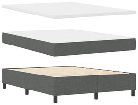 Box Spring Ágy Matrac és Pad Sötétszürke 160x200 cm Szövet
