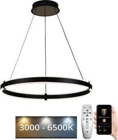 Brilagi-LED Fényerőszabályozható kábeles csillár CIRCLE LED/85W/230V 3000-6500K fekete + távirányító