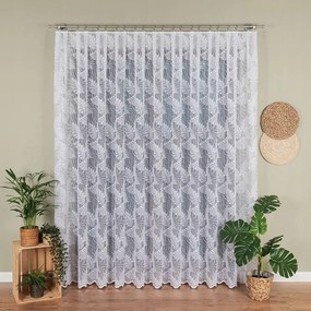 Mg Függöny Levelek 107229M Fehér 500x250cm Kész Szalaggal M