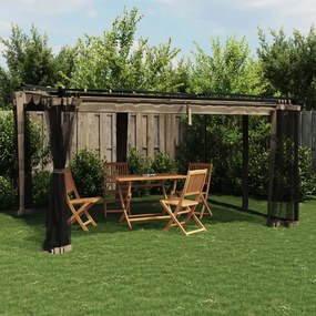 tópszínű acél pavilon hálós oldalakkal 4 x 3 m