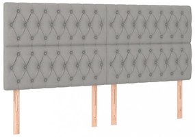 4 db világosszürke szövet fejtámla 100x7x78/88 cm