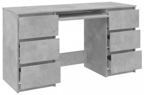 betonszürke szerelt fa íróasztal 140 x 50 x 77 cm
