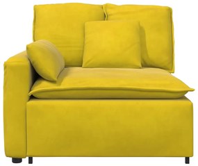 sárga moduláris kanapé karfás végmodul párnákkal 100 cm