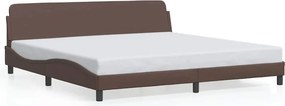 vidaXL barna műbőr ágykeret Dover 200 x 200 cm