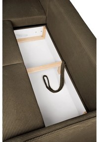 Zöld kordbársony kinyitható sarokkanapé (bal oldali) Tori – Bonami Selection