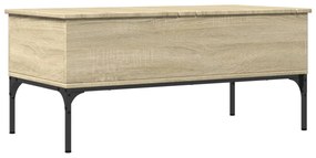Sonoma tölgy szerelt fa és fém dohányzóasztal 100x50x45 cm