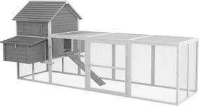 PawHut Nagy Fa Kakasok Ház 311 x 149 x 149 cm Kültéri Kakasok Ház 4-6 Kakasnak 2 Ablakkal, Kinyíló Ajtókkal, Kivehető Tálcával és Külső Rampával - Szü