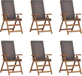 vidaXL Kerti Szék 6 pcs Barna és Szürke 57 x 71,5 x 104 cm
