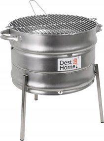 Kerti Grill 2in1 Tűztér Rozsdamentes Acél Tömör Tartós Szén Fa