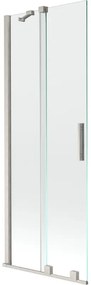 Mexen Velar, 2 szárnyas eltolható kádparaván 75 x 150 cm, 8 mm átlátszó üveg, csiszolt acél, 896-075-000-01-97
