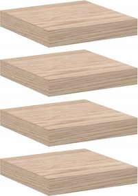 vidaXL 4 db szerelt fa függőpolc 23 x 23,5 x 4 cm