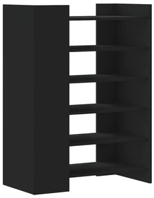 fekete szerelt fa cipőszekrény 74,5 x 37,5 x 100 cm