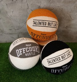 Basketball díszpárna, fekete-fehér, 25×25 cm