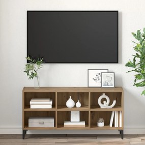 TV állvány Kézműves tölgy Szerelt fa, fém Közepes TV állvány