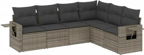 vidaXL 6 részes szürke polyrattan kerti ülőgarnitúra párnákkal