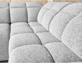 Világosszürke buklé kinyitható-tárolóhelyes sarokkanapé (jobb oldali-L alakú) Falconn – ELTAP