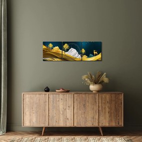 Kép - Szarvas a tájban (órával) (90x30 cm)