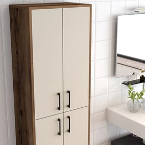 Tároló szekrény Berlin A - Walnut, Cream