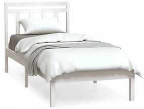fehér tömör fa ágykeret 90 x 190 cm (Single)