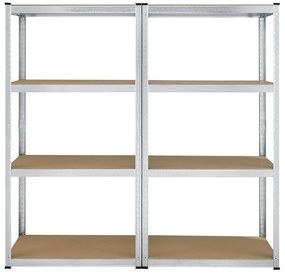 Juskys 2 darabos polc szett - 160x80x40 cm - ezüst