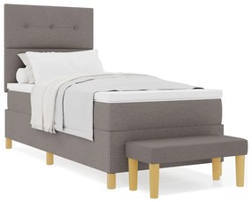 Boxspring Ágy Matraccal és Pad Taupe 90x190 cm Szövet