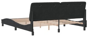 fekete bársony ágykeret matrac nélkül 180 x 200 cm