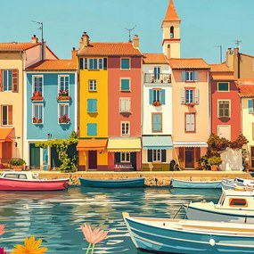 Poszter 40x40cm Többszínű tengerpart