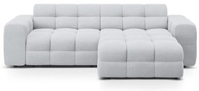 Világosszürke sarokkanapé (jobb oldali-heverő résszel) Kendal – Micadoni