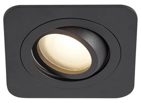 6 darabos, lekerekített, süllyesztett spotlámpa szett fekete GU10 50mm forgatható és dönthető IP44 - Alberto