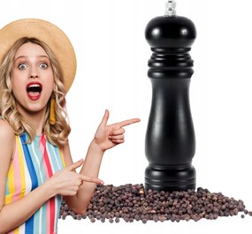 Fa borsdaráló fűszerdaráló fekete 10cm