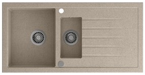 Sapho - Konyhai mosogató 100x50 cm gránit/bézs