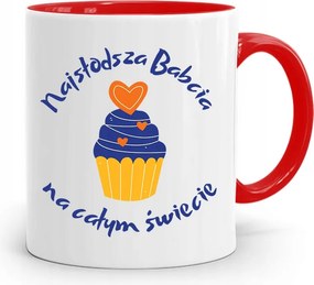 Piros Bögre Nagymamáknak A Legaranyosabb Nagymama fényképes nyomattal