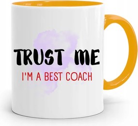 Edzőnőnek Edzőterem Bögre Sárga Ajándék fényképes nyomtatással