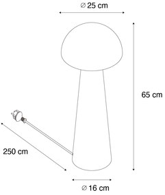Kültéri állólámpa fekete 65 cm - Mushroom