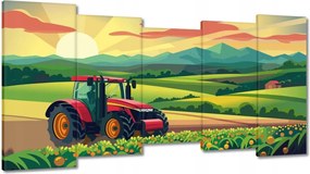 Képek 150x80 Traktor a mezőn naplementekor
