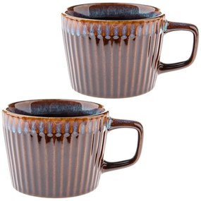 Kék-barna kőedény bögre szett 2 db-os cappucinóhoz 190 ml Tone – Dakls