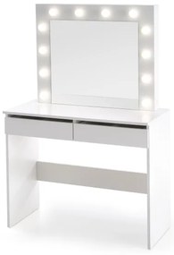 Öltözködő asztal LED világítással HOLLYWOOD 140x94 cm fehér