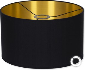 Divat Nappali lámpaernyő Fekete Arany 30 cm lámpabúra