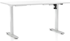 Állítható magasságú asztal OfficeTech A, 120 x 80 cm, fehér alap, fehér