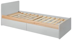 Egyszemélyes ágy 90 cm Voncile 20 ASPG VV BT (gyöngyszürke + artrisan tölgy) (ágyráccsal). 1024252